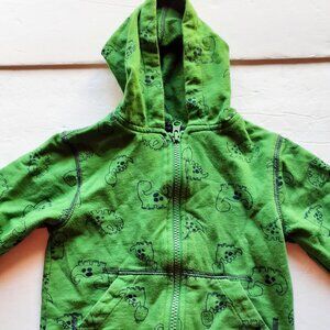 Carter's Boys Sweatshirt Jacket Dinosaurs Hoodie Green Zip 18 Months